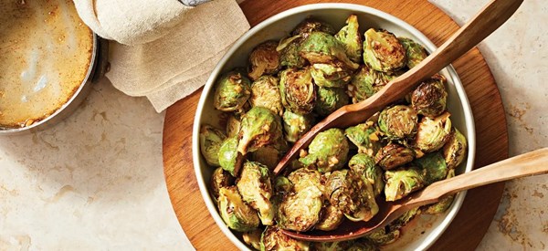 Air-fried Brussels sprouts with chile glaze
