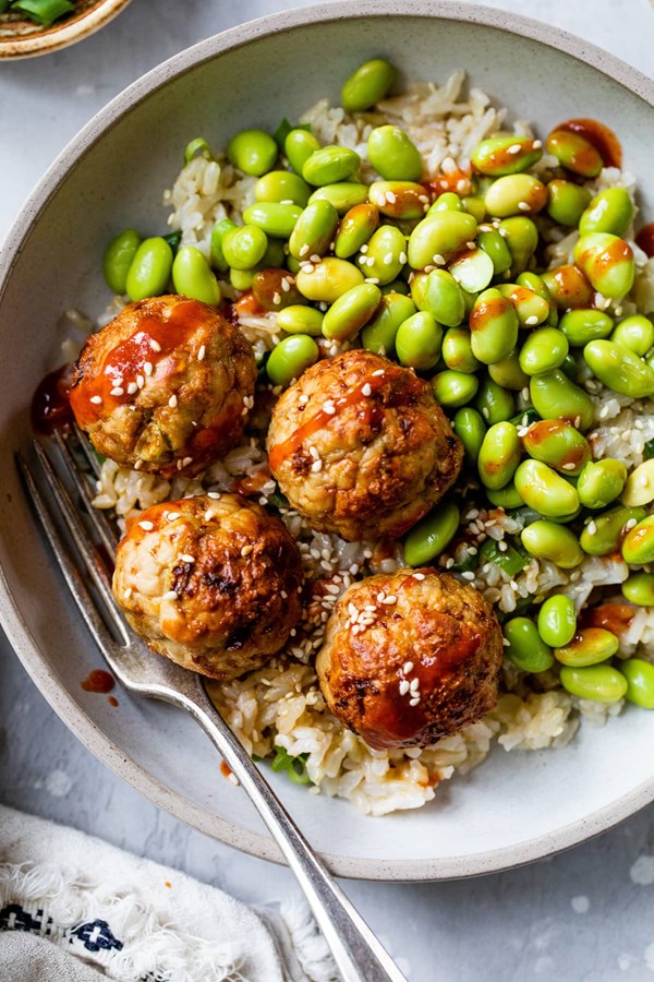 Air fryer Asian meatballs
