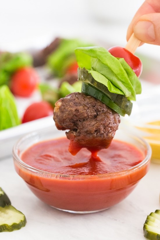 Air fryer bacon-burger bites