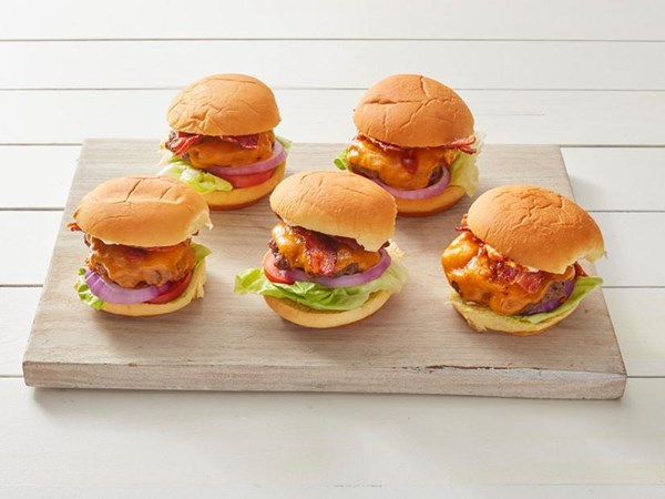 Air fryer bacon cheeseburger sliders