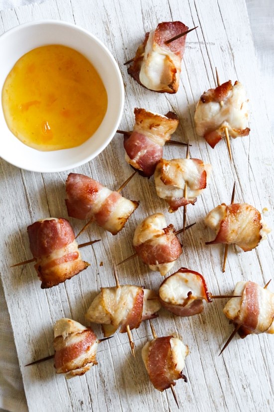Air fryer bacon wrapped chicken bites