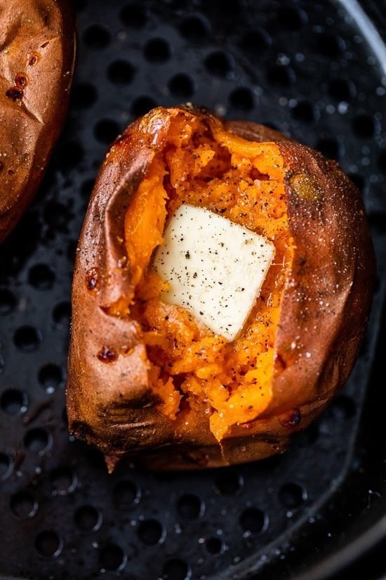 Air fryer baked sweet potato