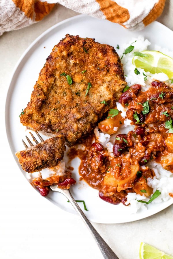 Air fryer breaded cubed steak (Bistec empanizado)