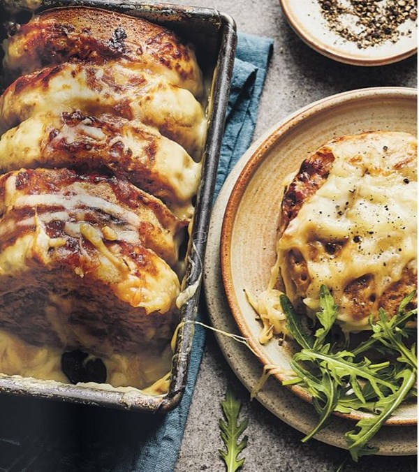 Air fryer cheese & Marmite crumpet loaf