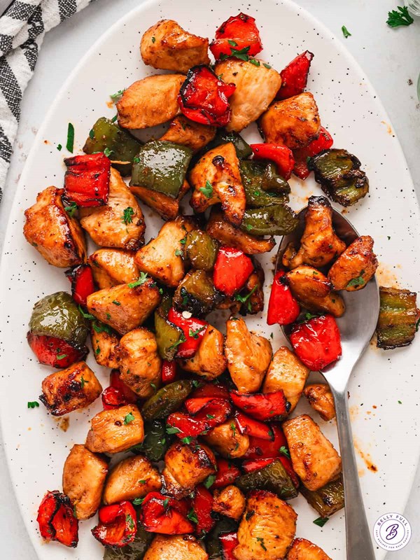Air fryer chicken and peppers