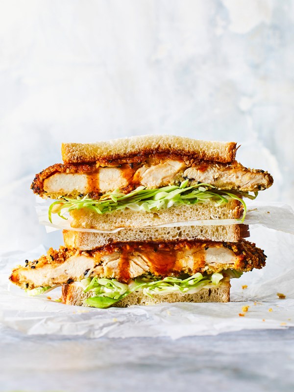 Air fryer chicken katsu sandwiches
