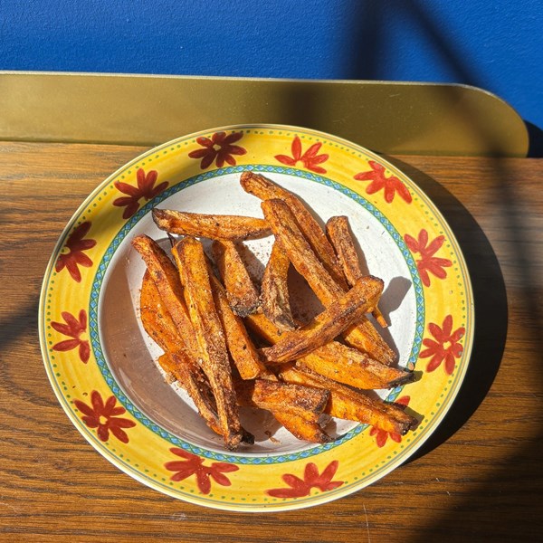 Air fryer cinnamon sugar crunch sweet potato fries