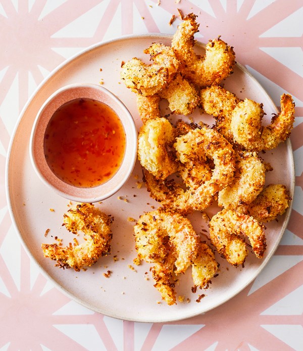 Air-fryer coconut shrimp