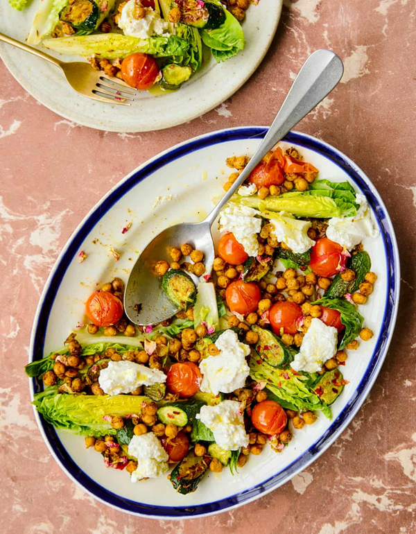 [Air fryer] crispy courgette and tomato salad