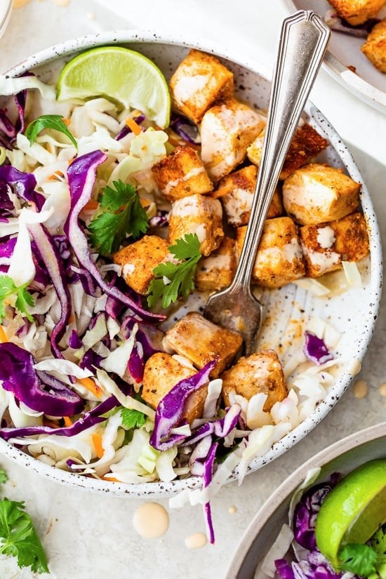 Air fryer fish taco bowls