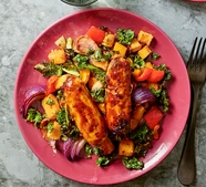 [Air fryer] harissa sausage & veg traybake