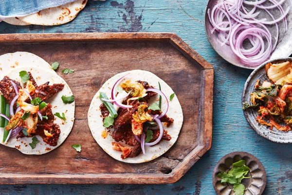 Air-fryer Korean-style beef tacos 