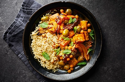 Air-fryer Moroccan-style parsnip & green olive stew