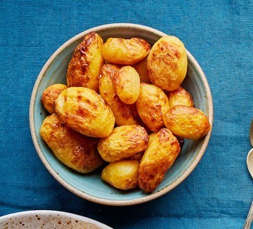 Air-fryer roasted canned potatoes
