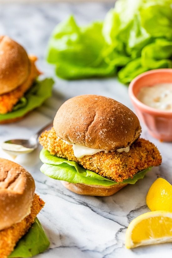 Air fryer salmon sandwich