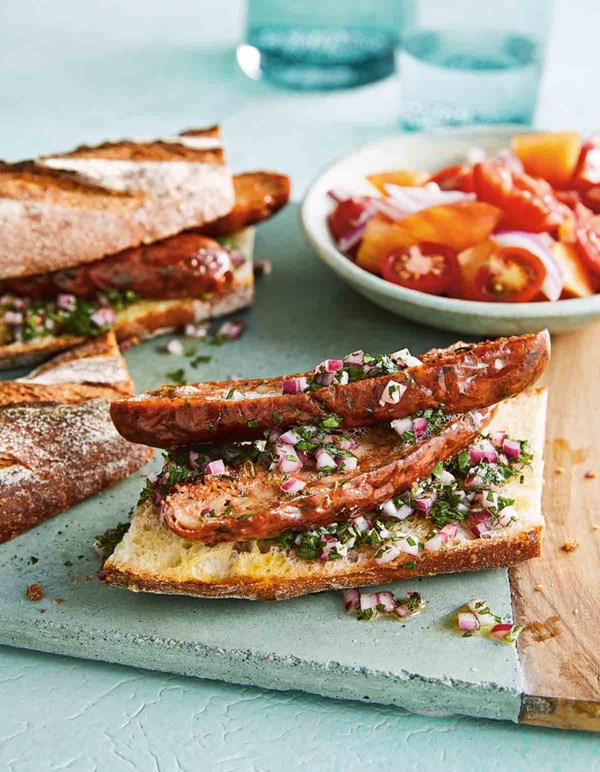 Air fryer sandwich with sausage