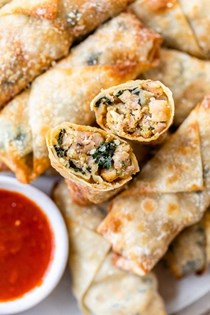 Air fryer sausage and broccoli rabe egg rolls (or oven)