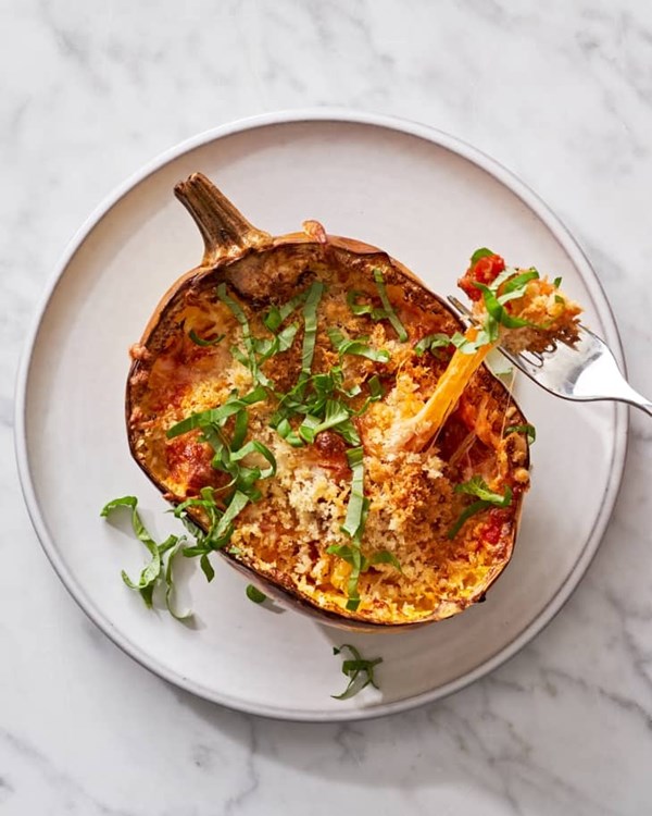 Air fryer spaghetti squash Parm