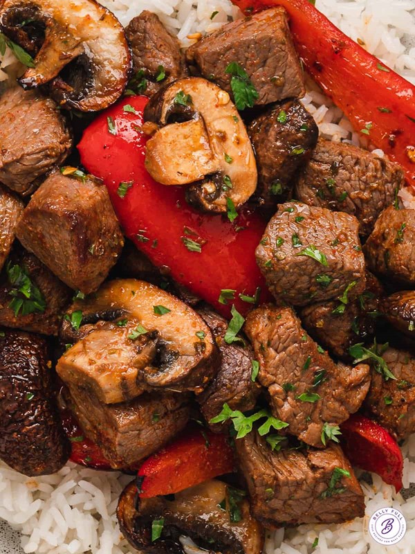 Air fryer steak and veggies