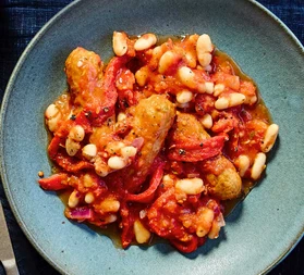 Air fryer veggie sausage casserole