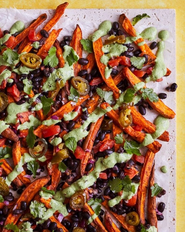Airfryer loaded sweet potato fries 