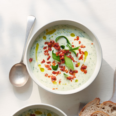 Ajo blanco soup with chorizo crumb