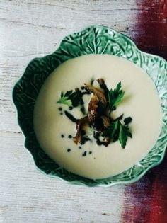 Ajo blanco with pickled green pepper relish