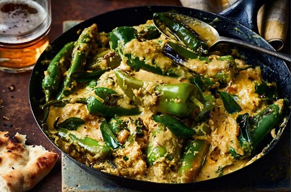 Aktar Islam's Hyderabadi green chillies in peanut & sesame sauce