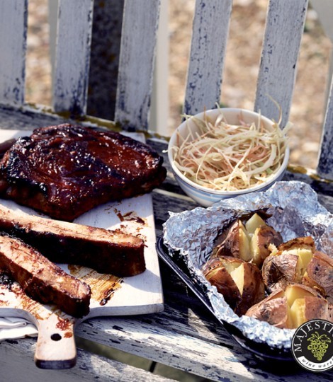 Alabama pork ribs with a sweet and spicy glaze