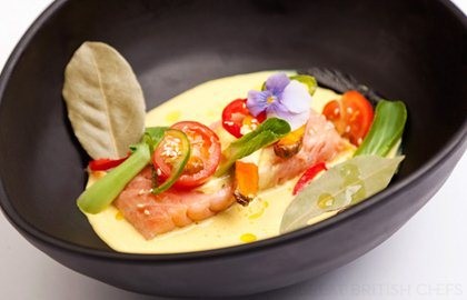 Alaska salmon in spicy coconut cream