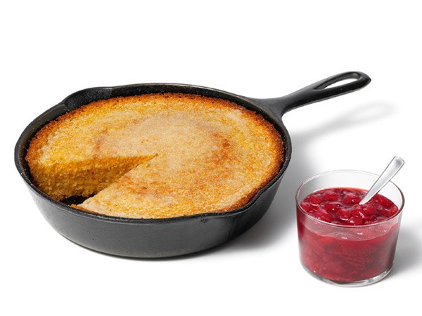 Alex Guarnaschelli's skillet cornbread with strawberry jam