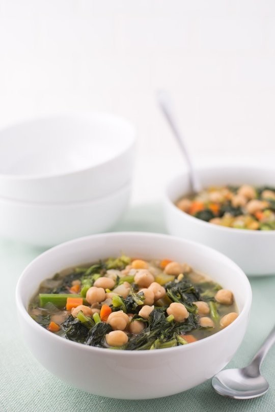 Alice Waters' chickpea and broccoli rabe soup