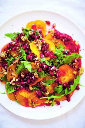 Alice Water's pomegranate and persimmon salad