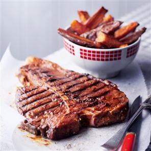 All-American steak with sweet potato chips