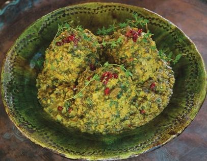 All green Shirazi meatballs (Kufteh-ye sabzi-e Shirazi)