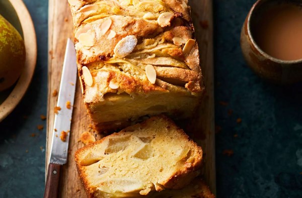 All-in-one pear & almond loaf