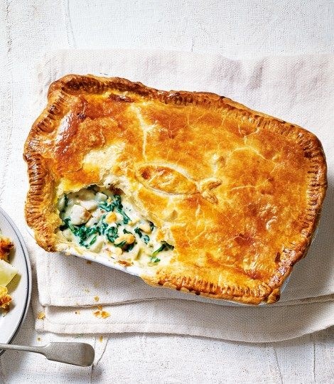 All-in-one potato, spinach & caper fish pie