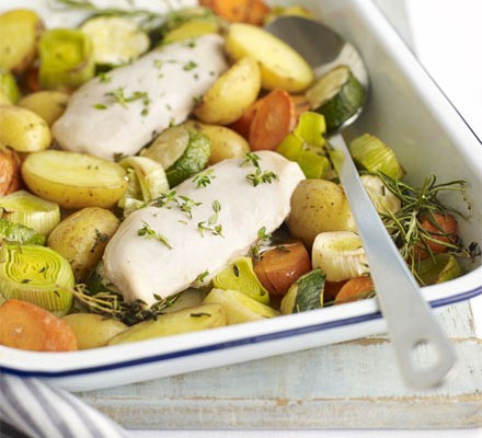 All-in-one roast chicken & veg 