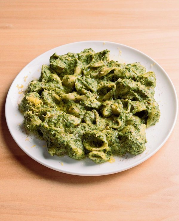 'All the broccoli' puttanesca with lemon & oregano oil