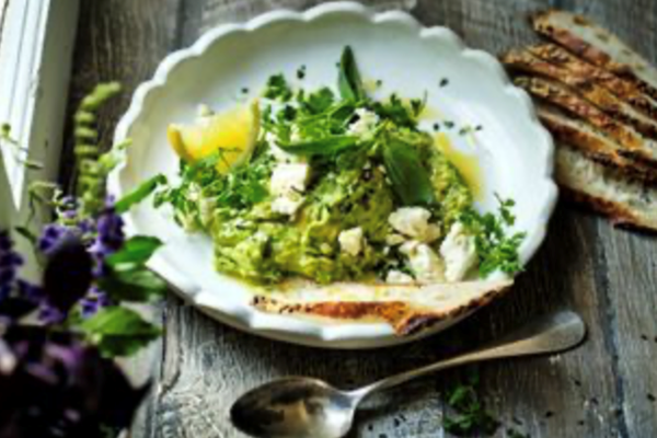 All the herbs and avocado goddess dip
