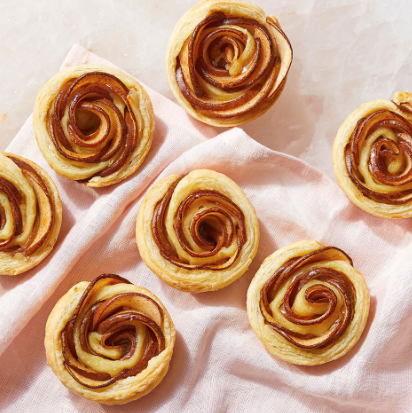 Almond & pear rose tarts