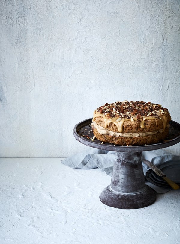 Almond and coffee layer cake