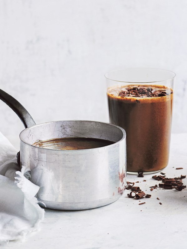 Almond and dark chocolate mocha