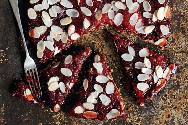 Almond and jam tart