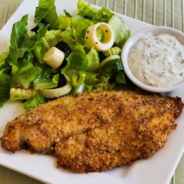 Almond and Parmesan baked fish