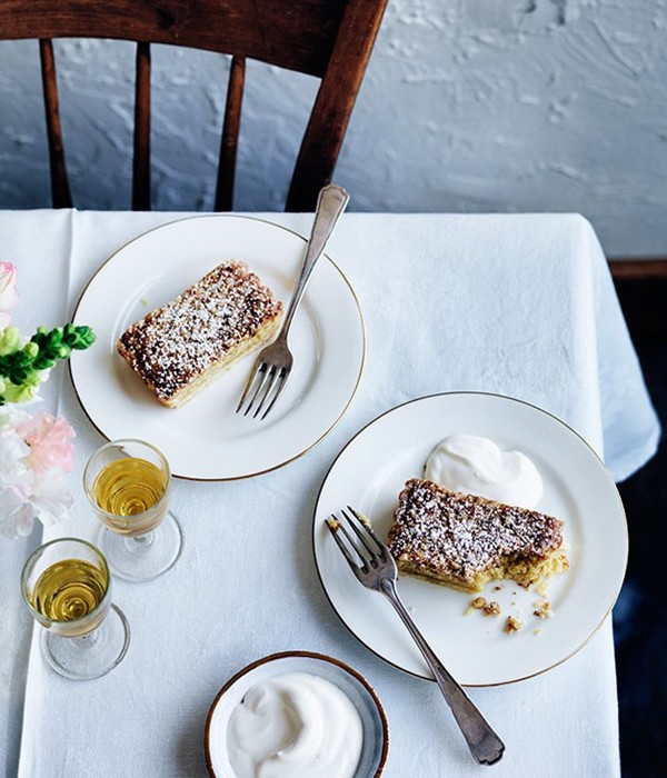 Almond and pine nut tart