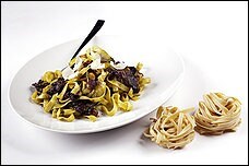 Almond and radicchio tagliatelle