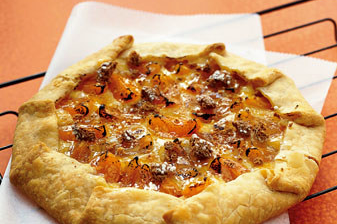 Almond, apricot, and cream cheese crostata