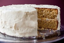 Almond birthday cake with sherry-lemon buttercream