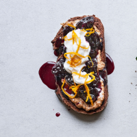 Almond butter and cherry compote on sourdough